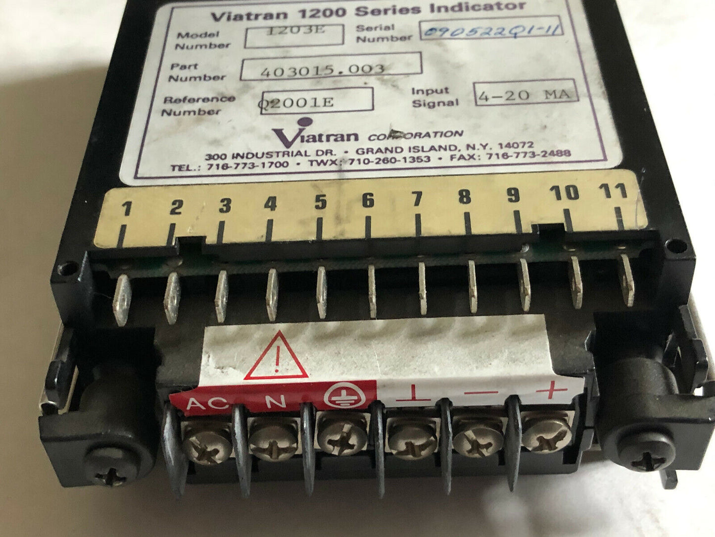 Viatran 1203E Indicator 4-20Ma / Model  403015.003, Cg