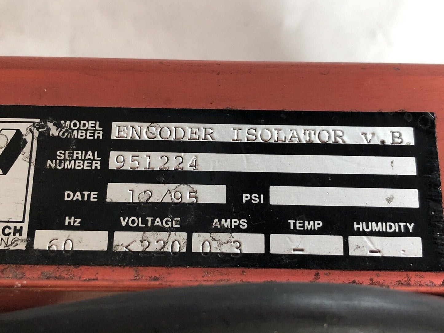 Wiedenbach Encoder Isolator V.B, 220Vac, 60Hz, 0.3A,Dh