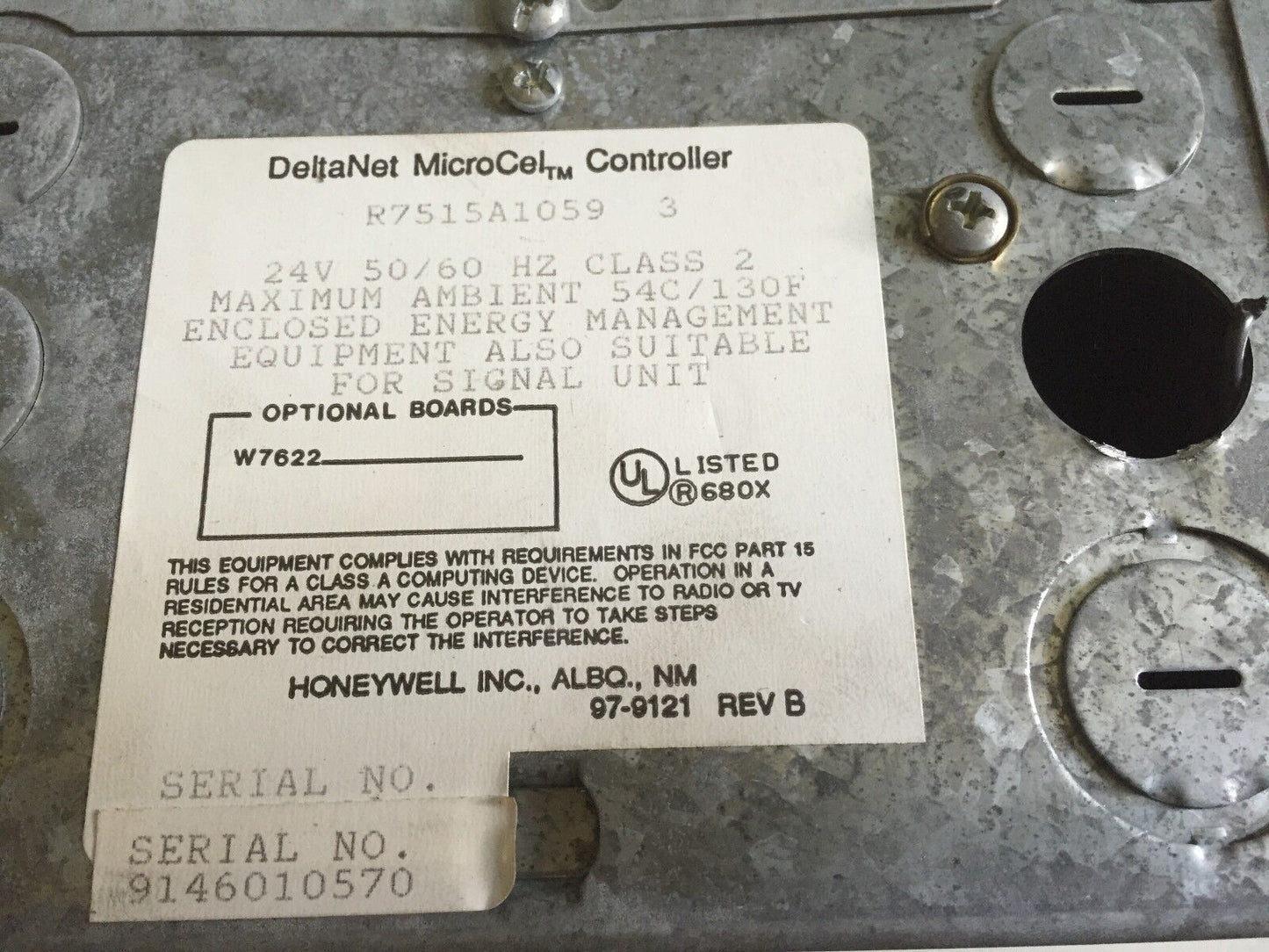 Honeywell R7515a1059 3 Controller Deltanet Microcel 24Vac 50/60Hz,Td