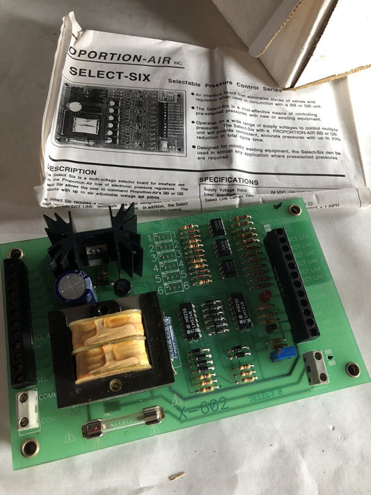 New Proportion Air Inc Spcby,X-602 Selectable Pressure Control 110Vac 24Vdc,Se