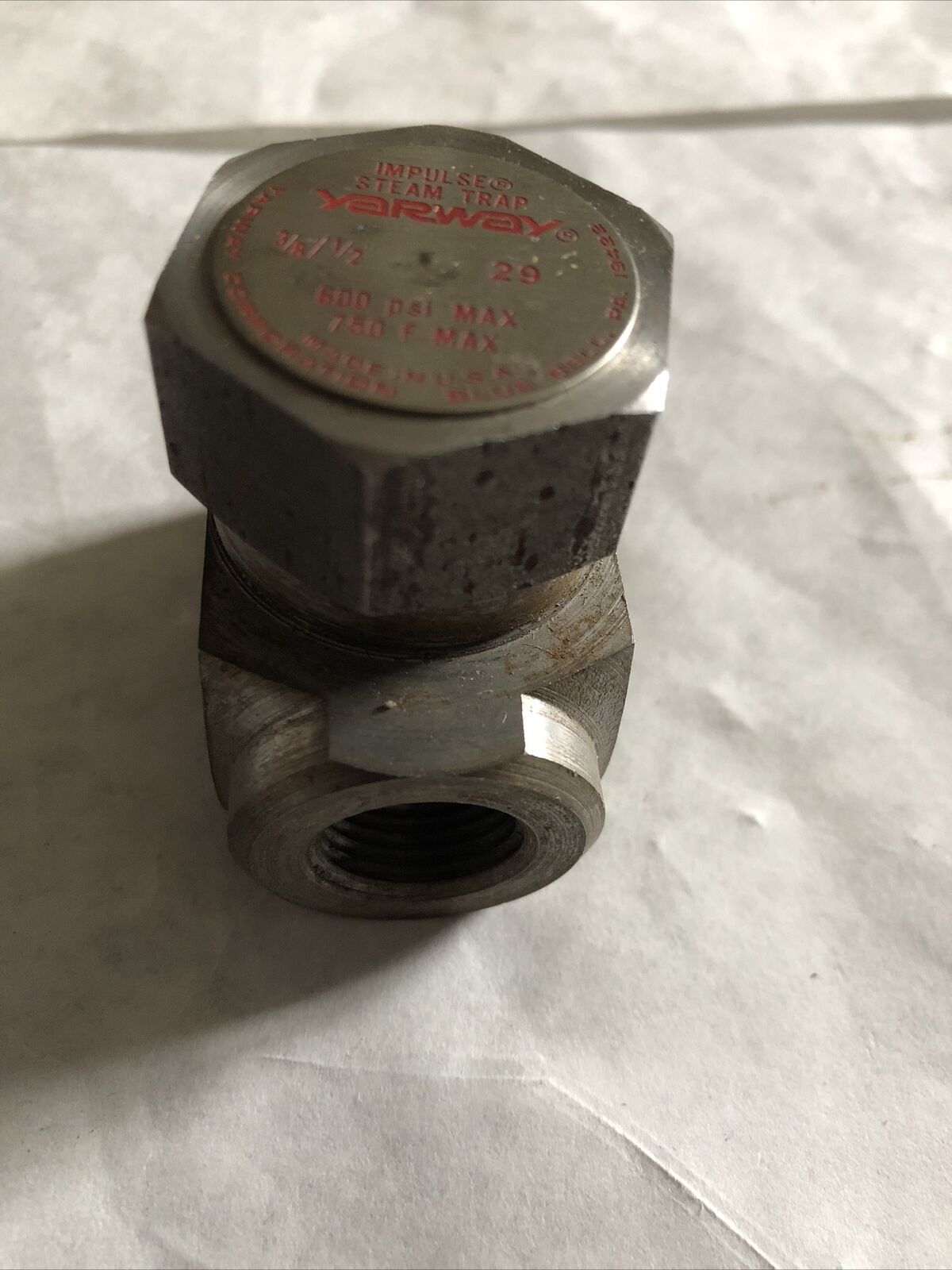 New 1/2" Npt Yarway 29 Impulse Steam Trap,600 Psi Valve,750 F,3/8/1/2" 29,En,Bp