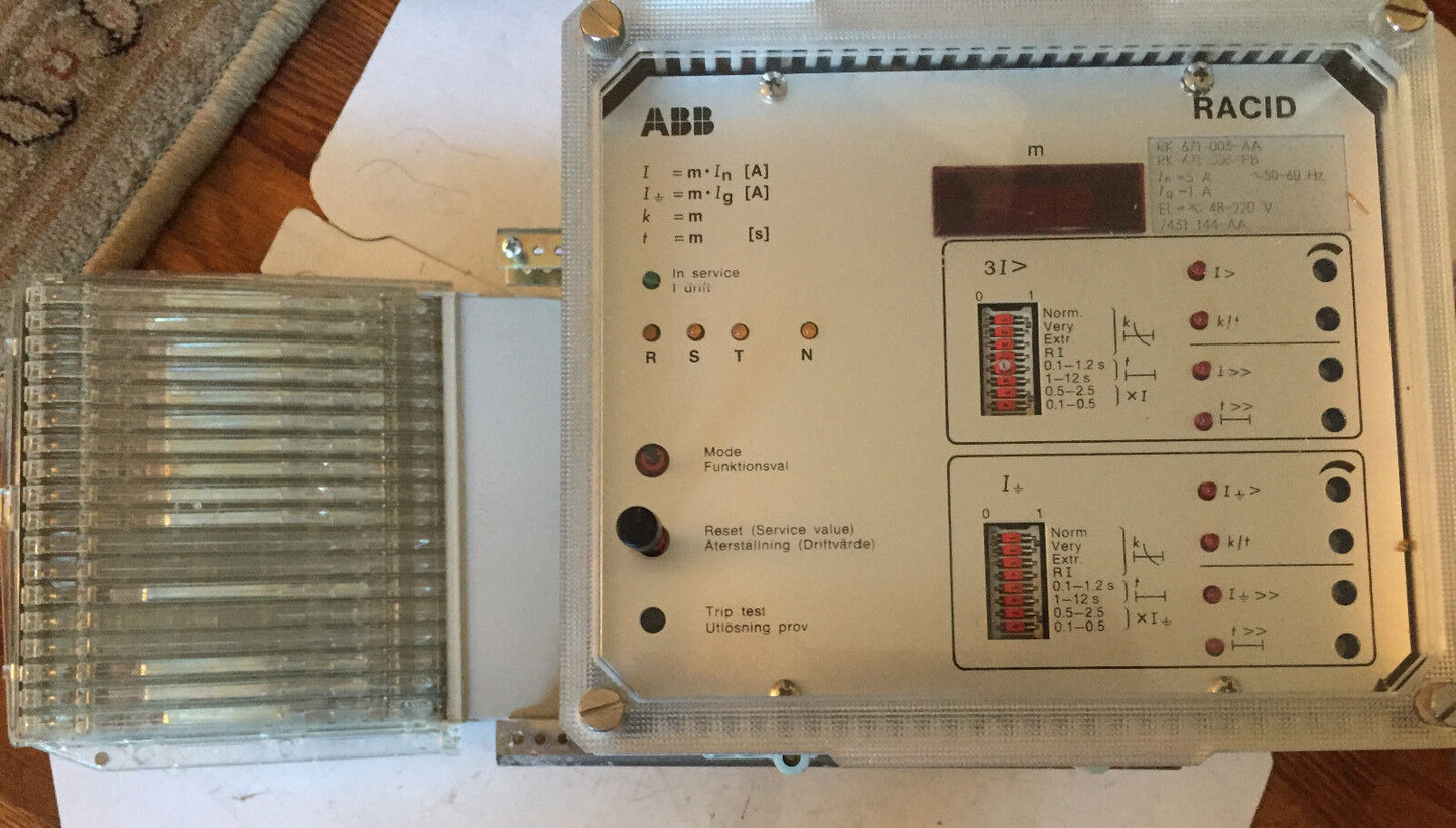 Abb Rk 671 003-Aa,Abb Racid Rk 671203Aa,Rk671003pb Overcurrent Protection,Bw