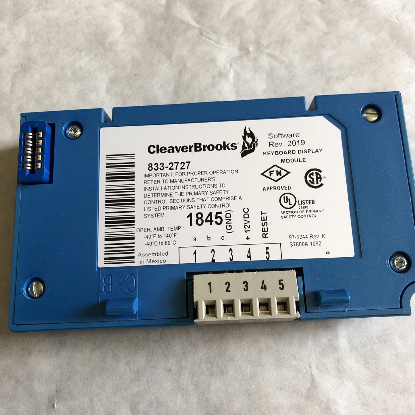 Cleaver Brooks 833-2727 Keyboard Display Module,(Excellent & Clear Display),Cs