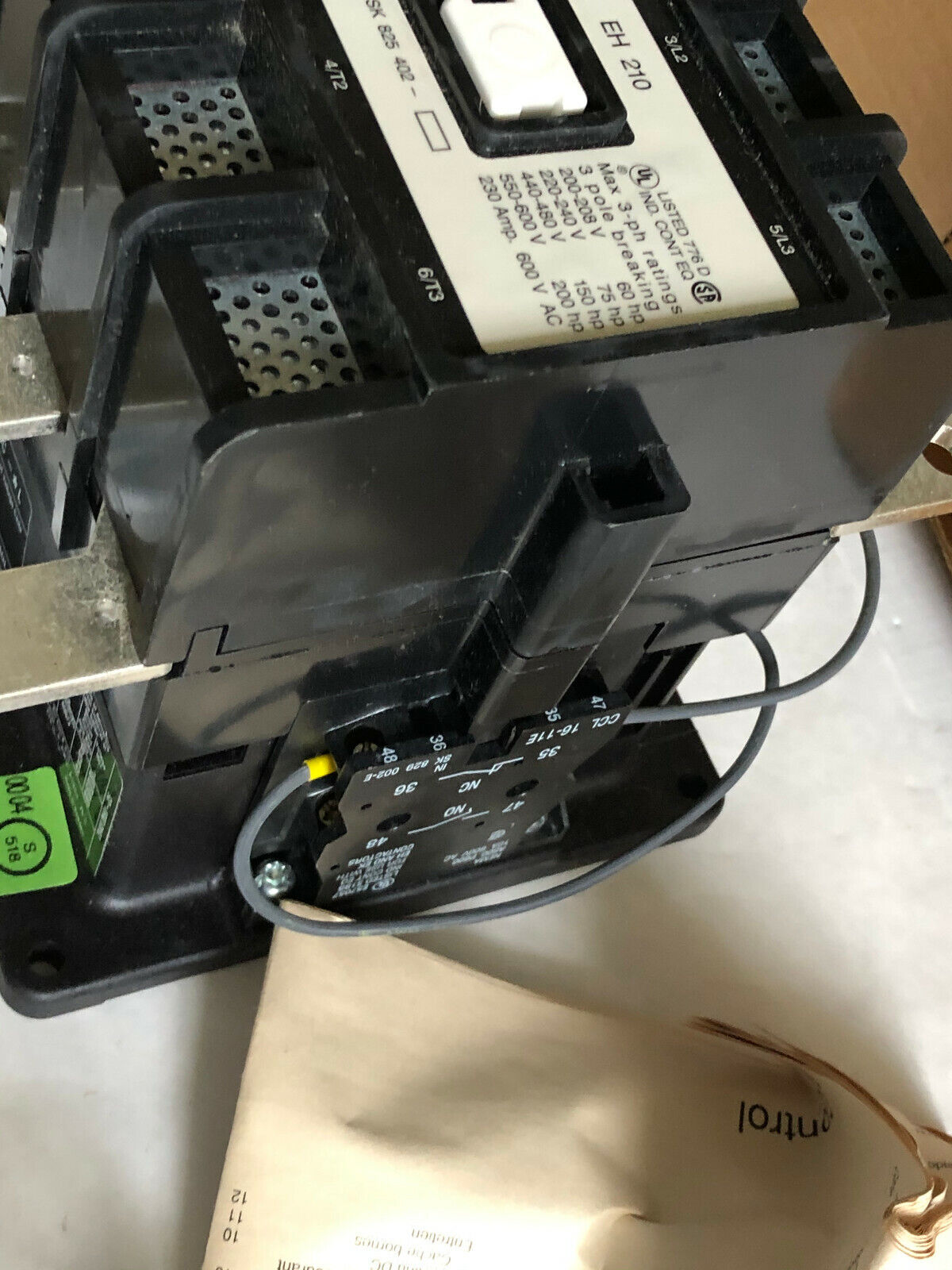 Abb Eh 210,300A,Abb Eh210c-*1 Contactor,Sk 825 400-Db,Abb Eh210c-Y,3P,210A,Bp