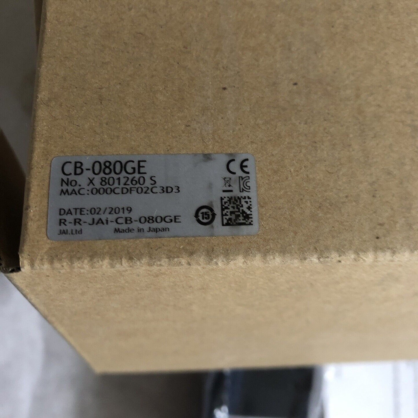 New Jai Cb-080Ge. 0.8Mp Color Area Scan Ccd Camera. C Series,Di