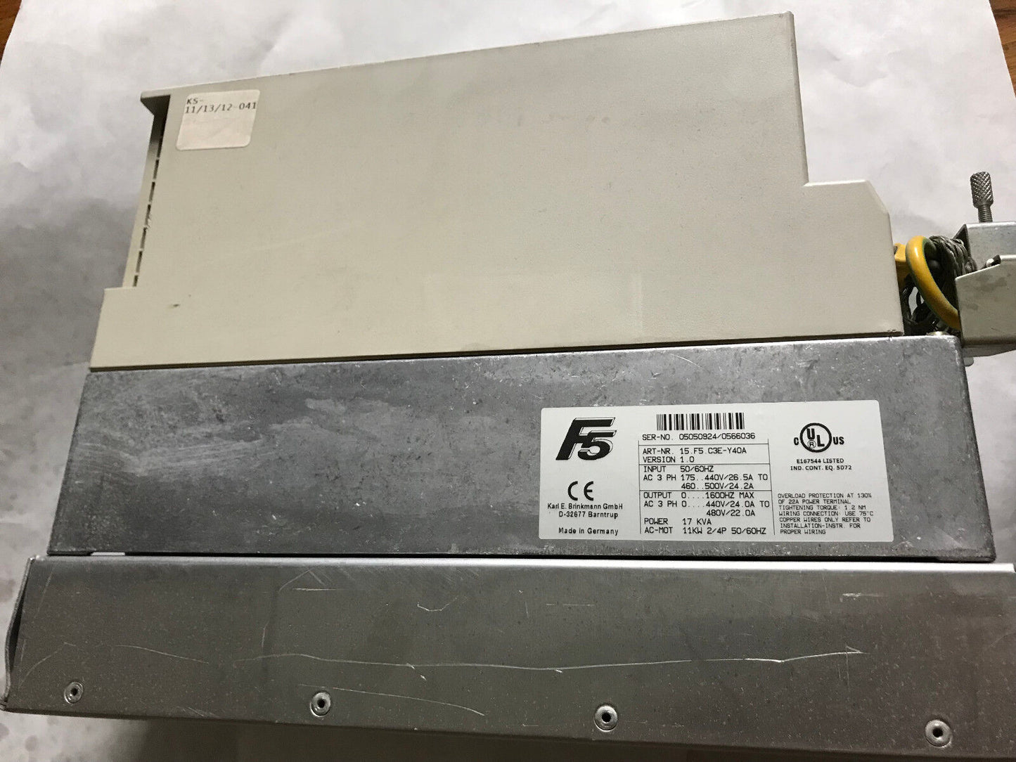 Keb Combivert Ac Drive 3Ph 440V 26.5A 15.F5.C3e-Y40a Ver-1.0 15.F5.C3e-Y4oa,Ag