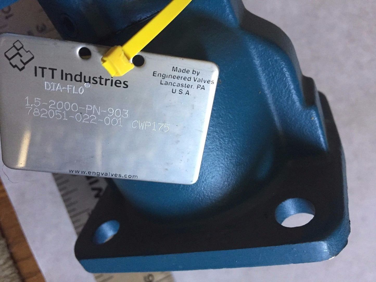 New Itt 1.5-2000-Pn-903,Itt Dia-Flo Handwheel Operated Diaphragm Valve,Ec