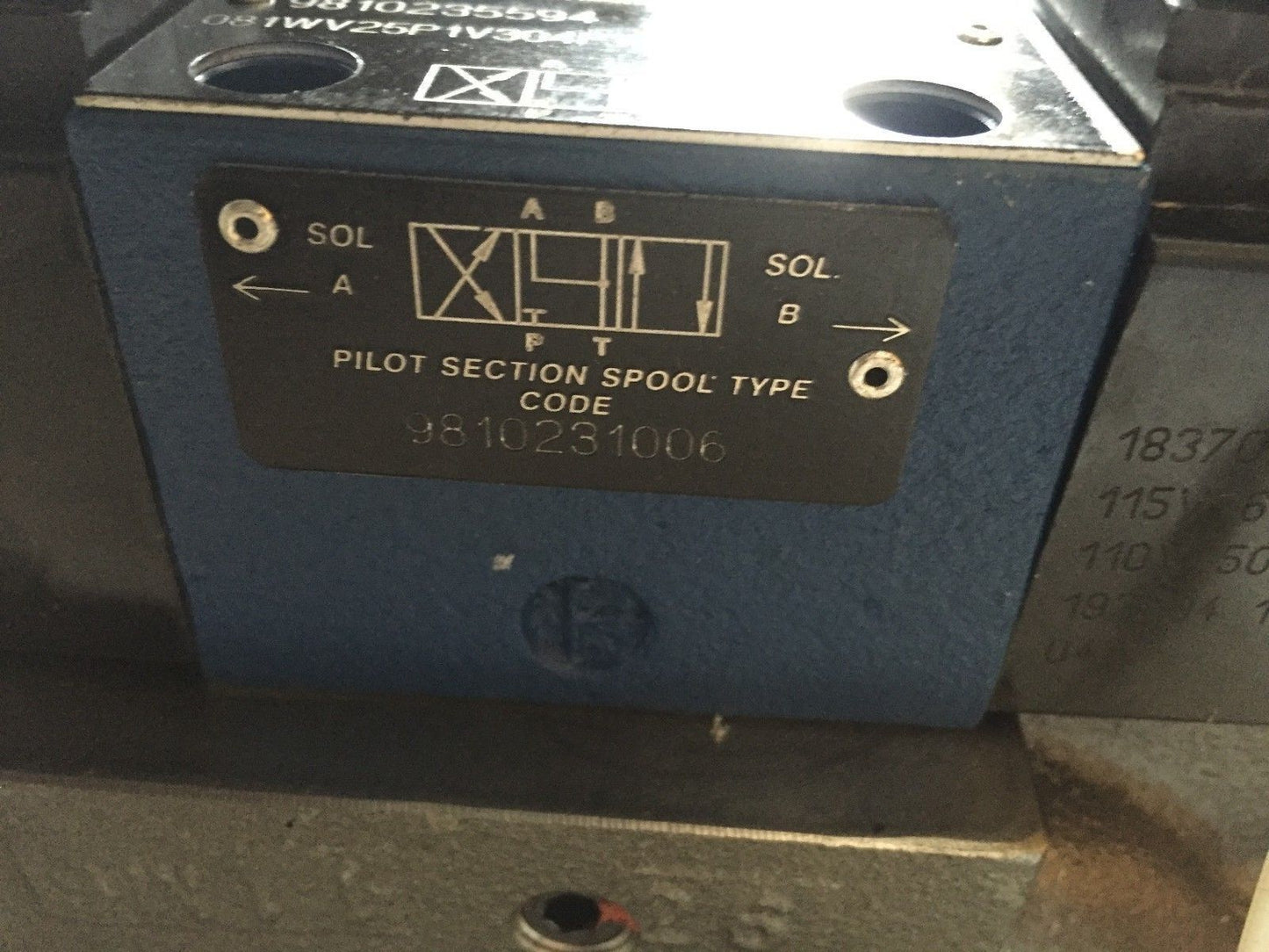 Rexroth Bosch 9810235594,081Wv25p1v304pyws115/60D51/55 Hydraulic Valve,3000,Dd