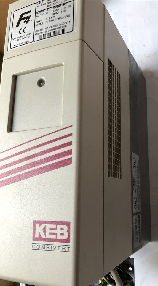 Keb 07.F4.C3d-3420/1.4 Combivert Controller F4,07 F4 C3d-3420/1.4,1.8 Kva,Fj