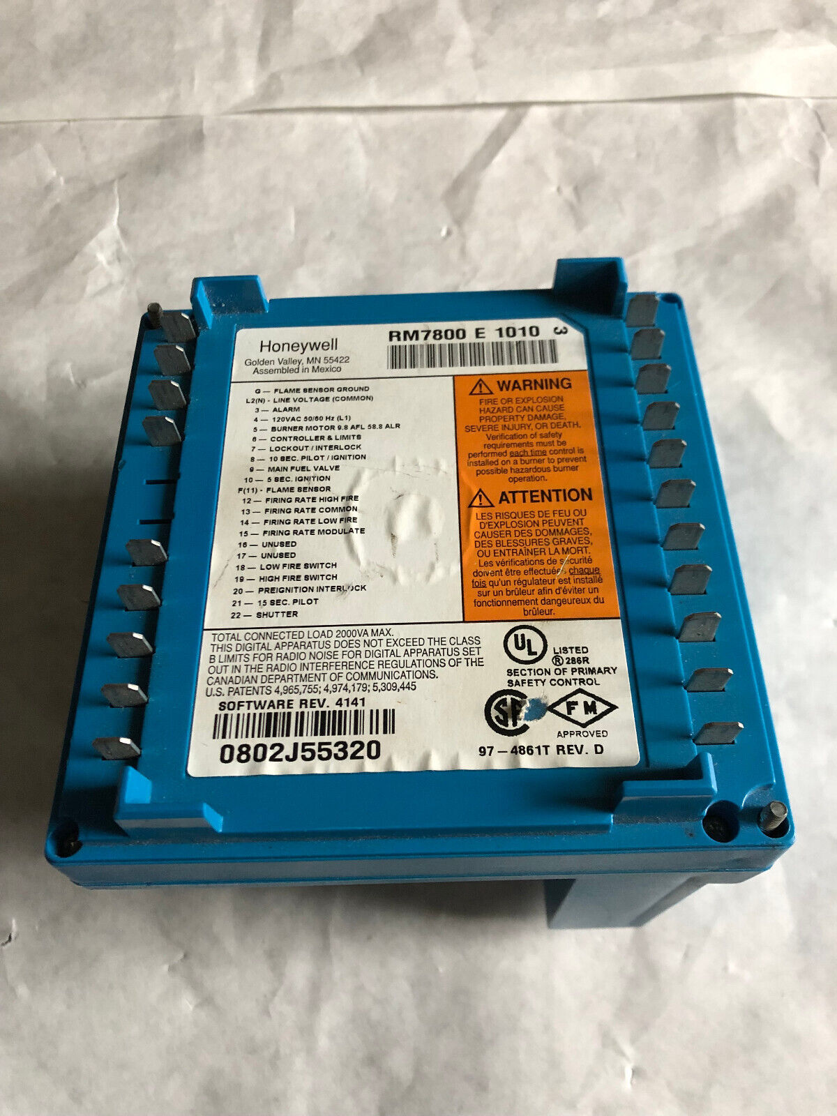 New Honeywell Rm7800e 1010,Rm7800e1010 Burner Control Rm7800 E 1010,Ed