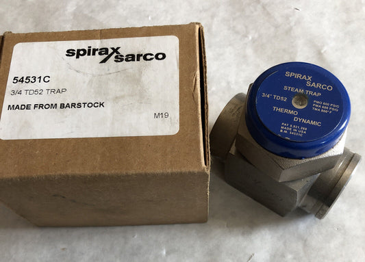 Spirax Sarco 3/4” Td52,54531C Thermo Dynamic Steam Trap Cool Blue Heavy Duty,Ep