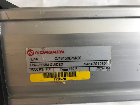 Norgren Lintra Type C/46150B/M/20 Rodless  Air Cylinder Ox-50Mm-Guided 180F,Sr