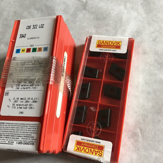 New Lot Of 50 Sandvik Coromant Cde 322 L02 Ceramic Insert 3040,Bv