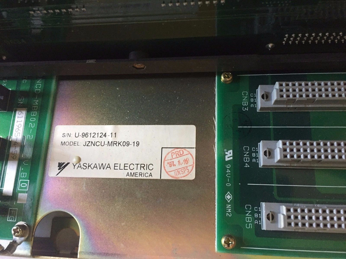 Yaskawa Jancd-Mbb02-1 Rev.E,Mry01b-1,Mi004,Jzncu-Mrk09-19 Backplane,Ek