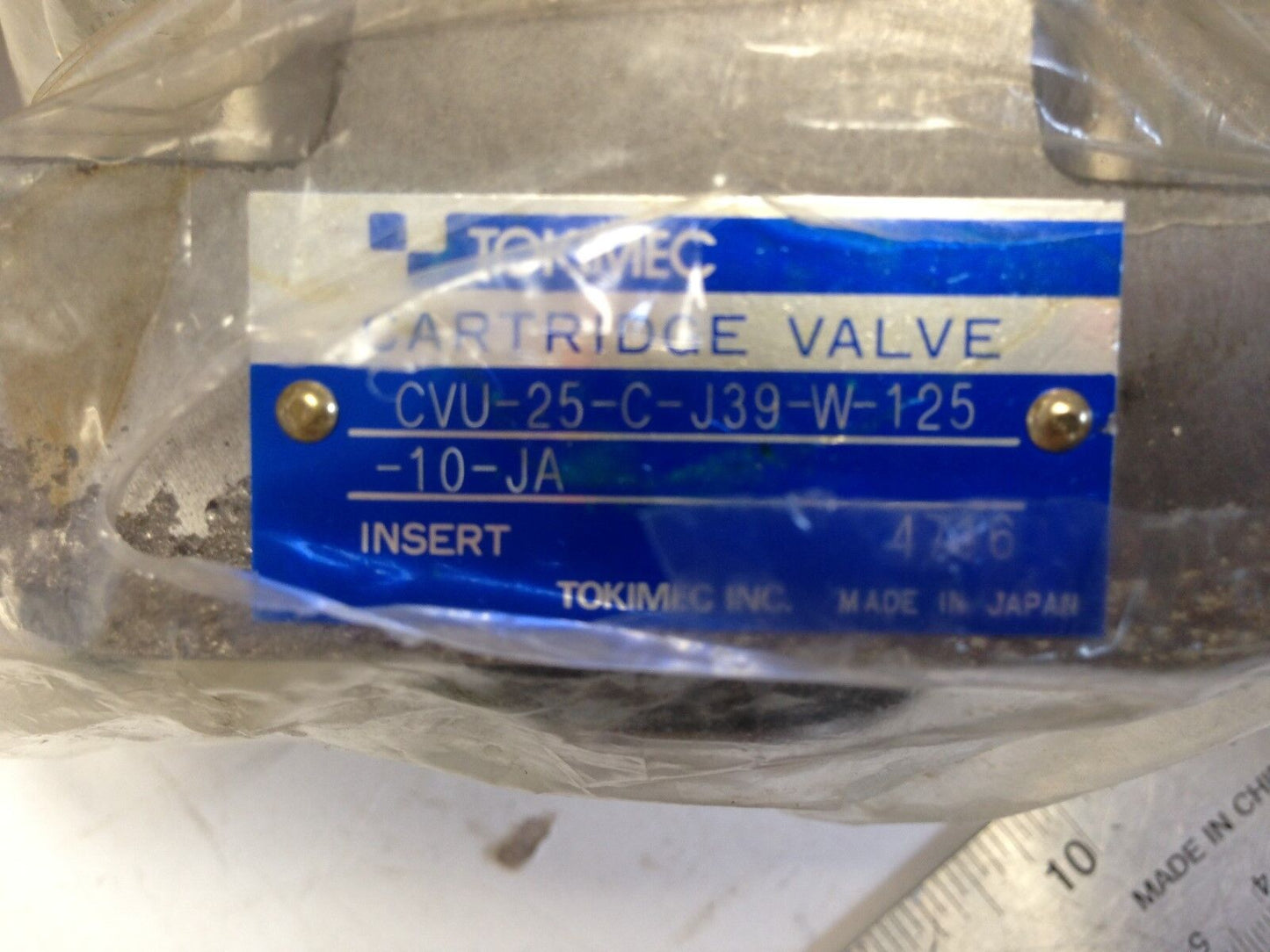 New Tokimec Cvu-25-C-J39-W-125-10-Ja Vickers Cv25cj39w2510ja Cartridge Valve,Dg