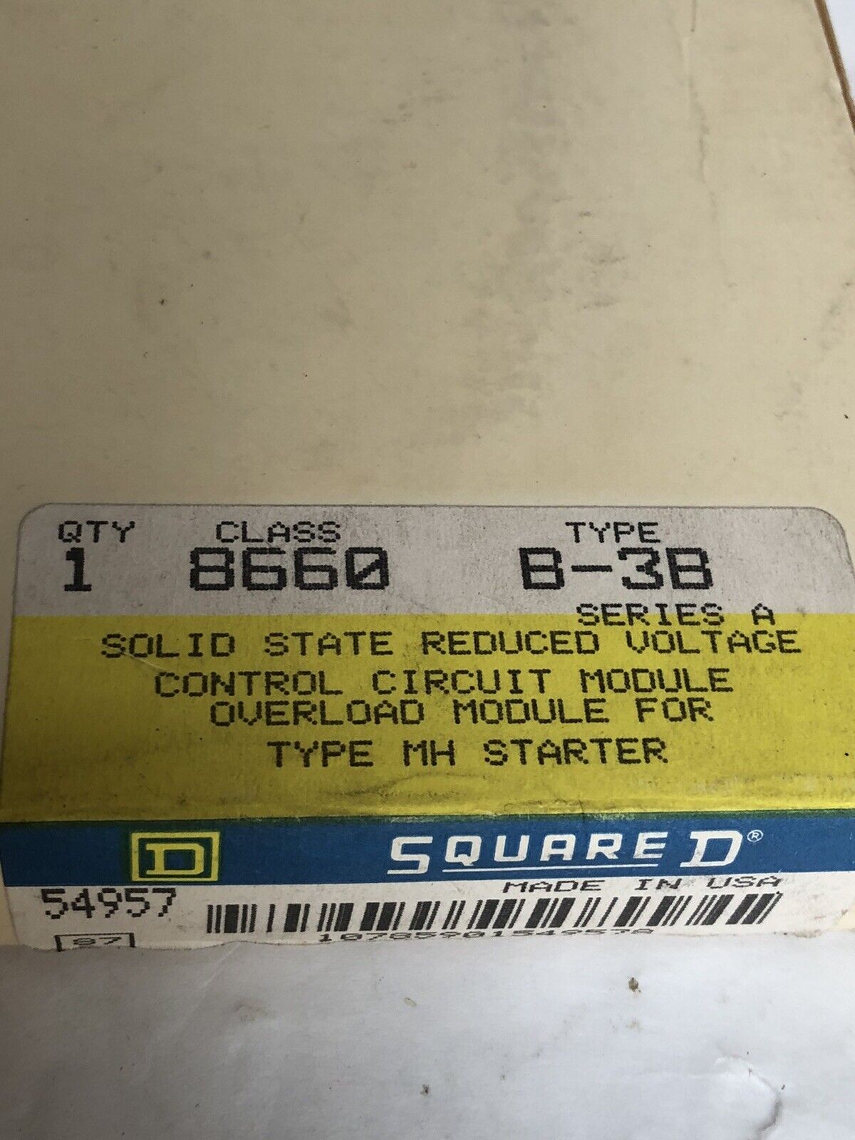 New Square D 8660 B-3B Overload Module For Type Mh Starter,Dl,Di