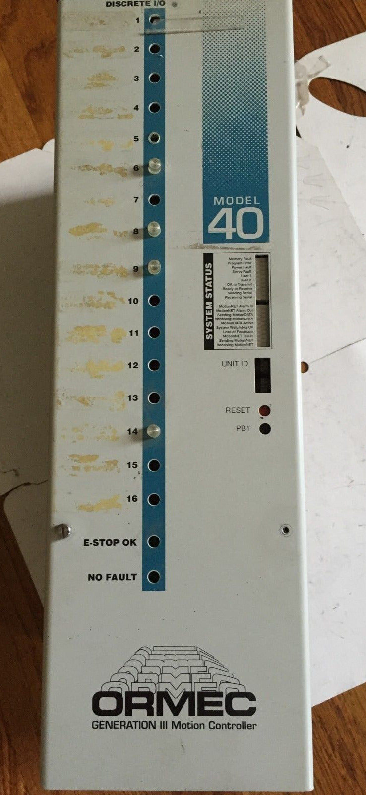 Ormec Gn3-40/2Mi,Ormec 40 Discrete I/O, W/ Gn3-Vda Motion Controller,Aw