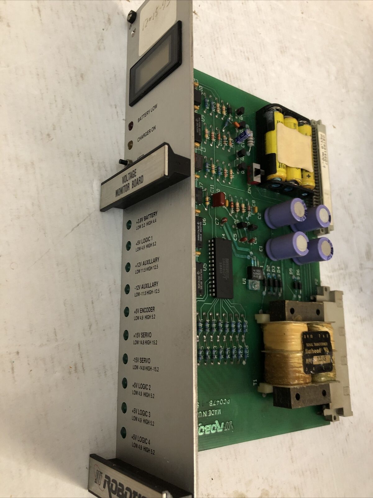 Isi Robotics Pc047b,Norgren,Isi Voltage Monitor Board Pc047b,Pc047b-1,Cz,Cs