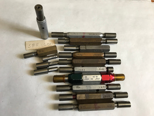 Lot The Pipe Machinery Go No Go Plug Gage .585,.600,.590,.597,.591,.599,.592,Et