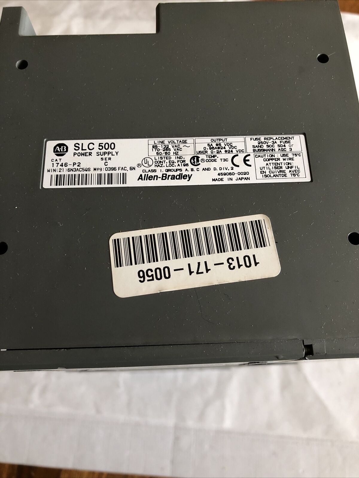 Allen Bradley Slc-500 Plc 1746-P2, 1746-A10, 1746-P2, 1746-Ib16 ,10-Slot,Dg