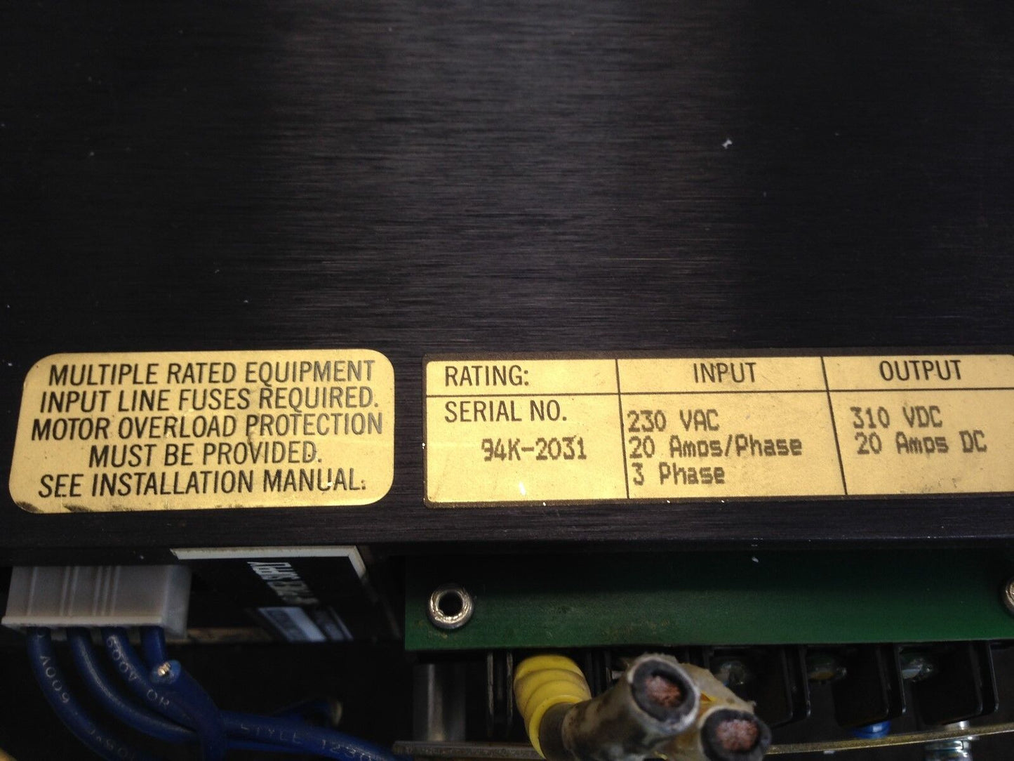Kollmorgen Psr4/5A-220,Psr,Psr4 Power Supply,310Vdc,20A-Out,230Vac,20A-In,Ey