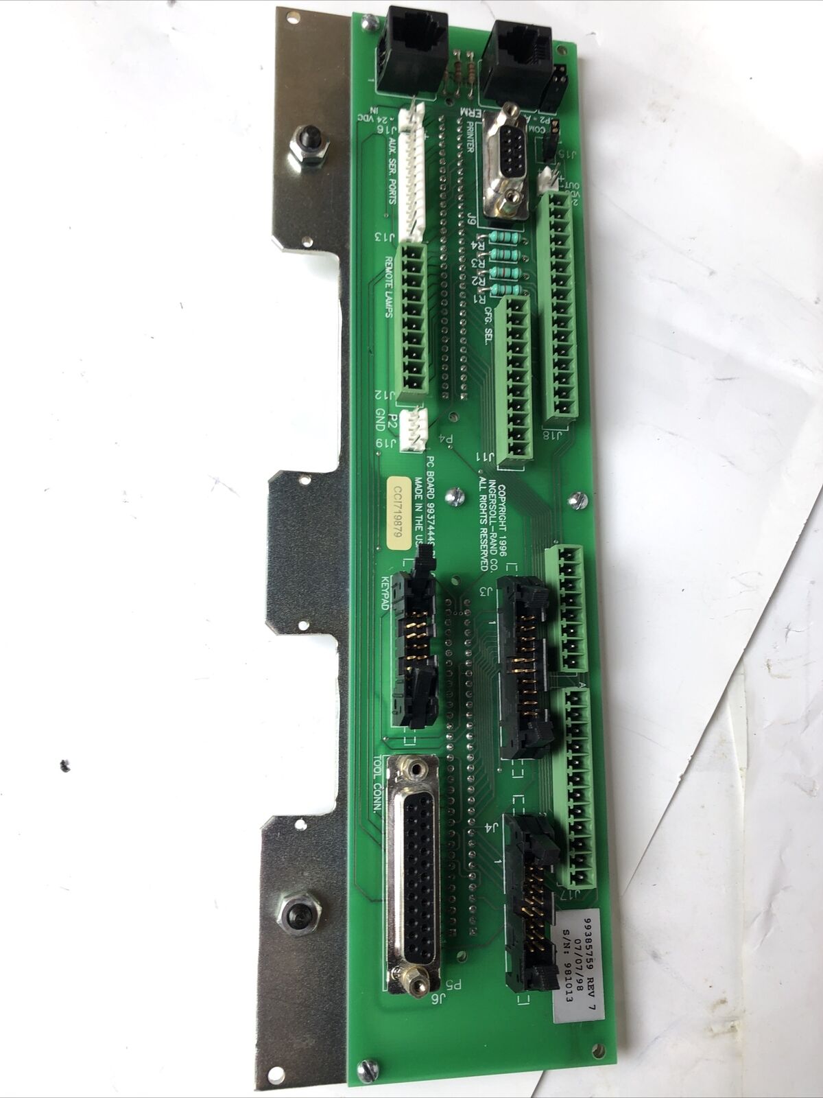 New Ingersoll Rand 99374449 Rev. 01 Cnc Backplane Board,Ir 99385759 Rev 7,Fc