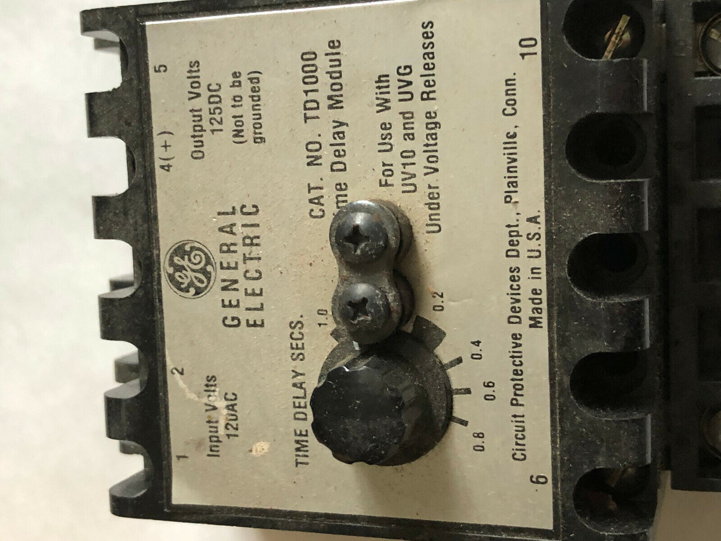 New General Electric Td1000 Time Delay Module .1 To 1.0 Seconds Ge Td1000,Sj