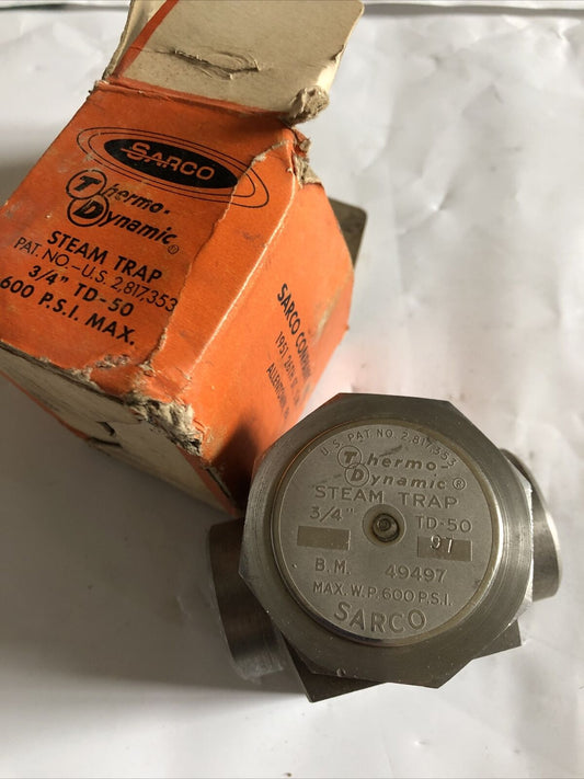 New 3/4" Spirax-Sarco 3/4 Td-50 Thermodynamic Steam Trap,B.M. 49497,Td50,An