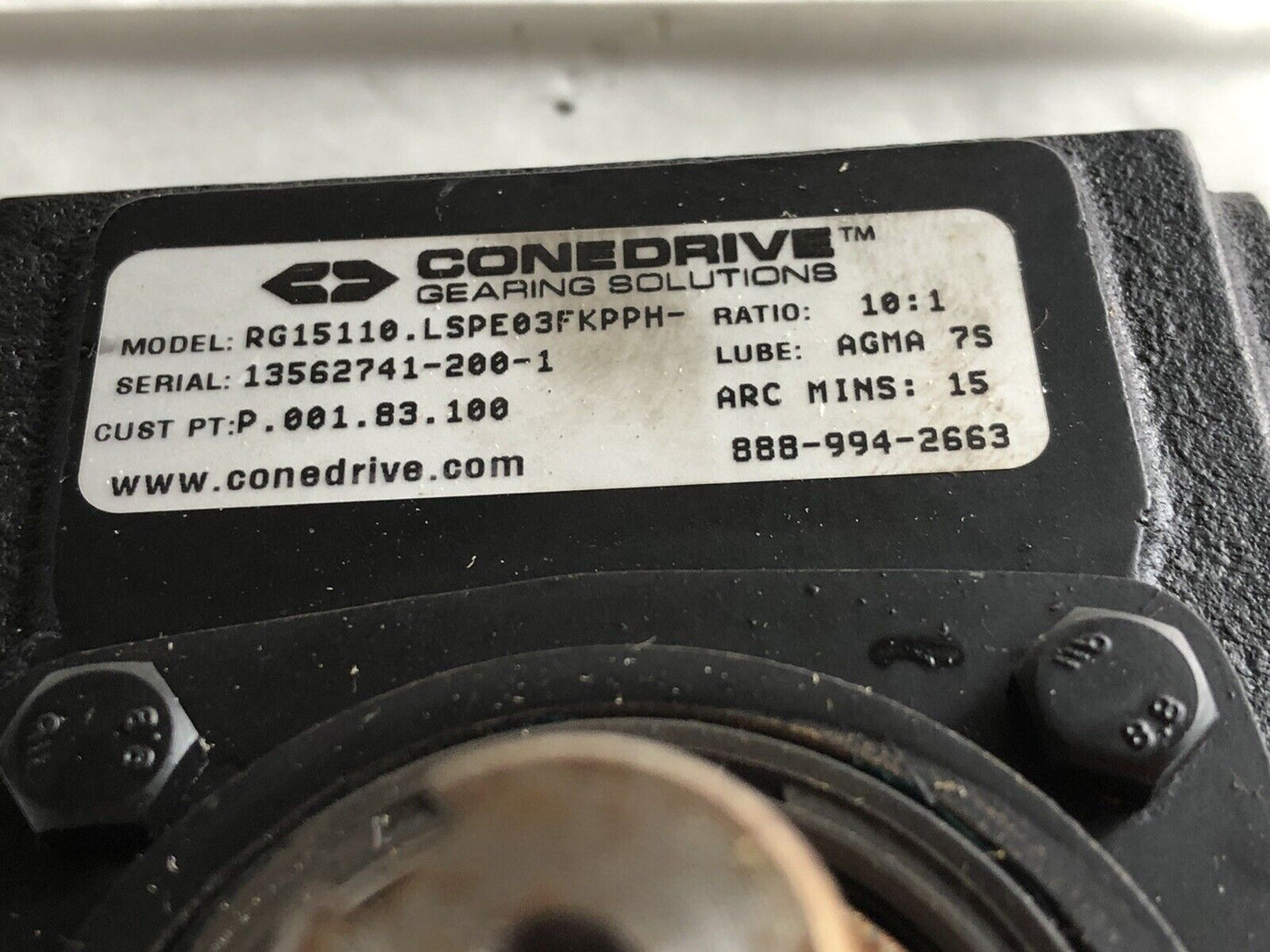 New Conedrive Rg15110.Lspe03fkpph Gear Reducer,Ratio: 10:1,Agma 7S,Gearing,Aj