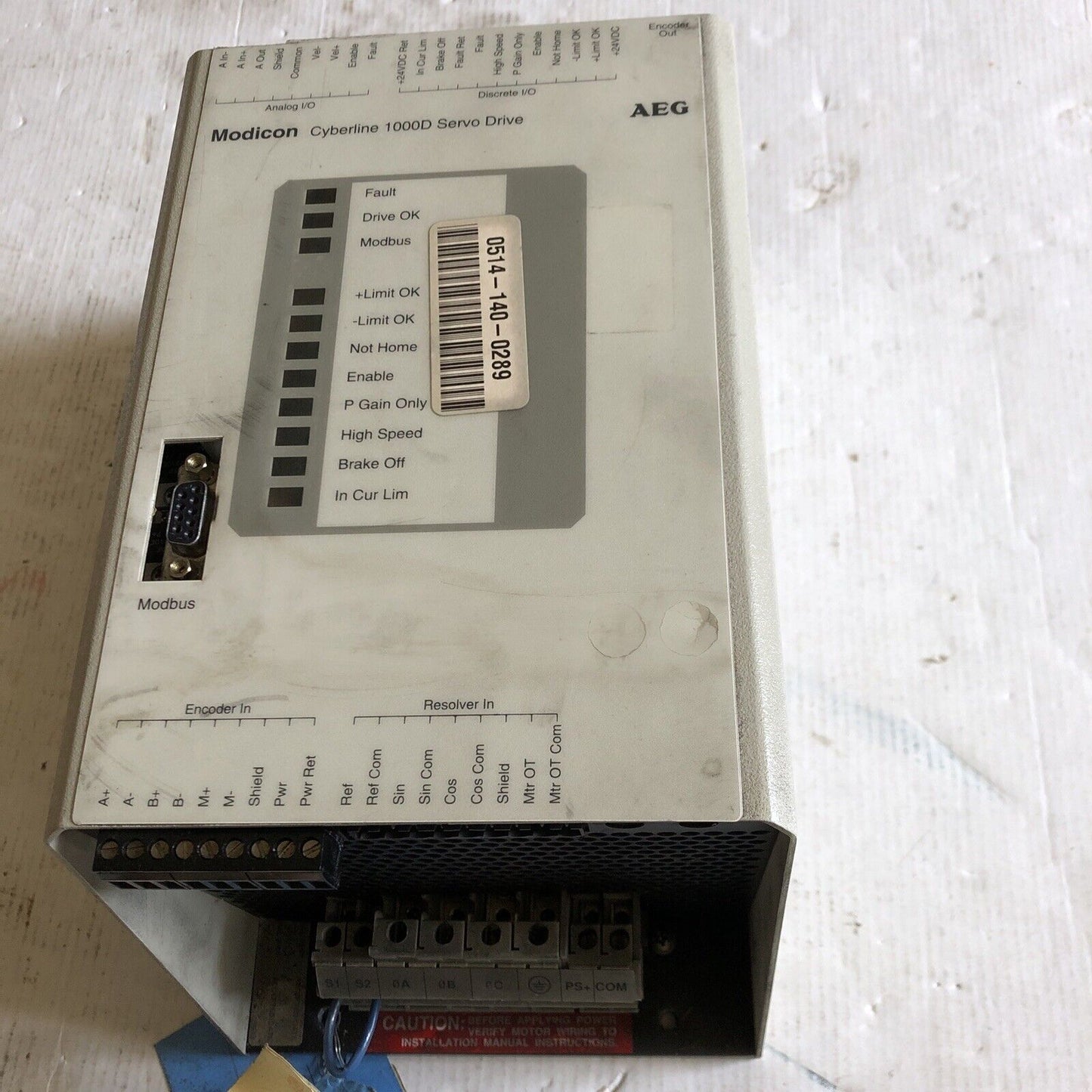 Aeg Modicon Dr-D020-001 Cyberline 1000D Servo Drive As-012B-202, Aeg,Eb