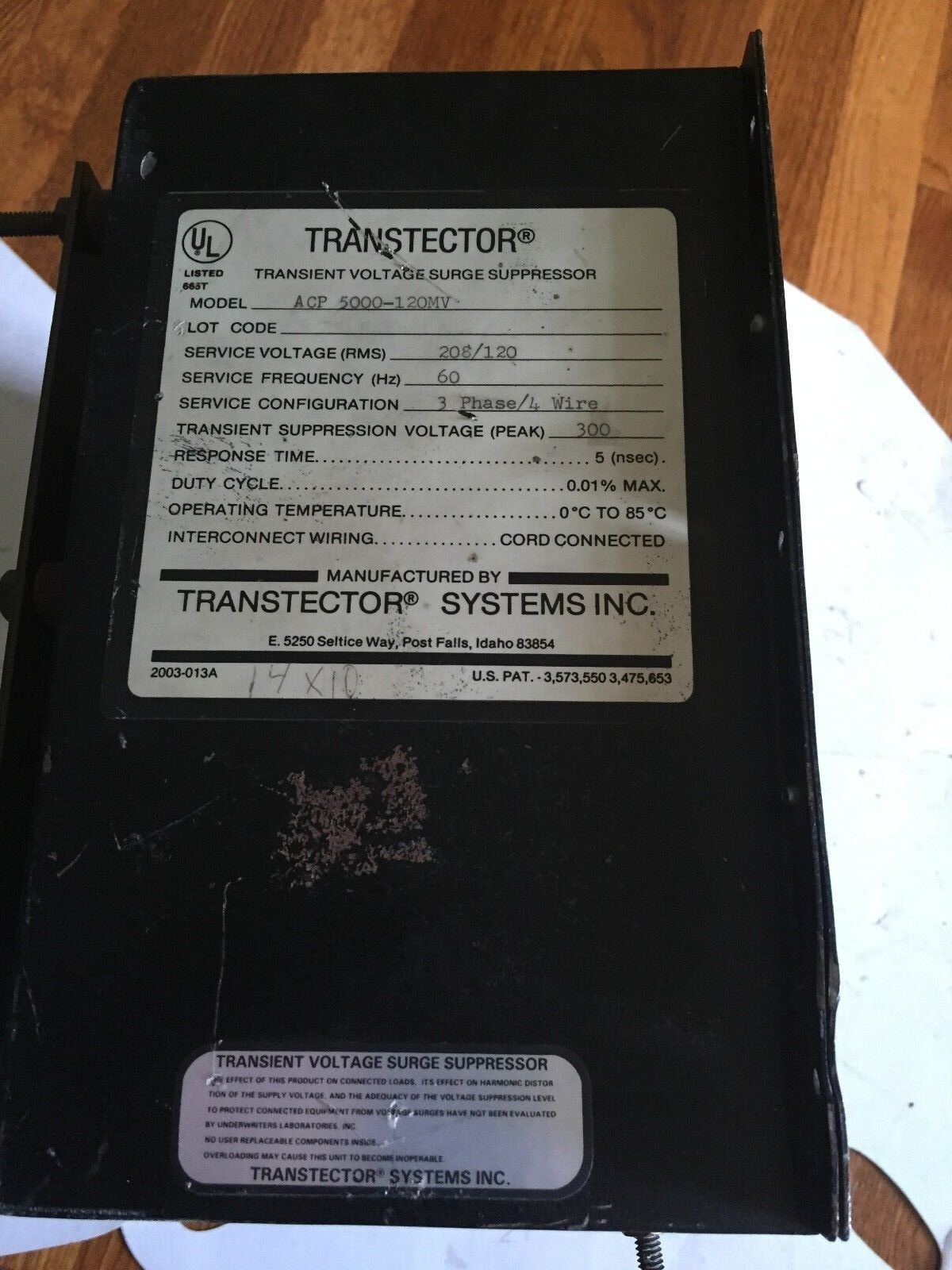 Transtector Acp 5000-120Mv Protection Surge Supressor Transient Voltage,Et