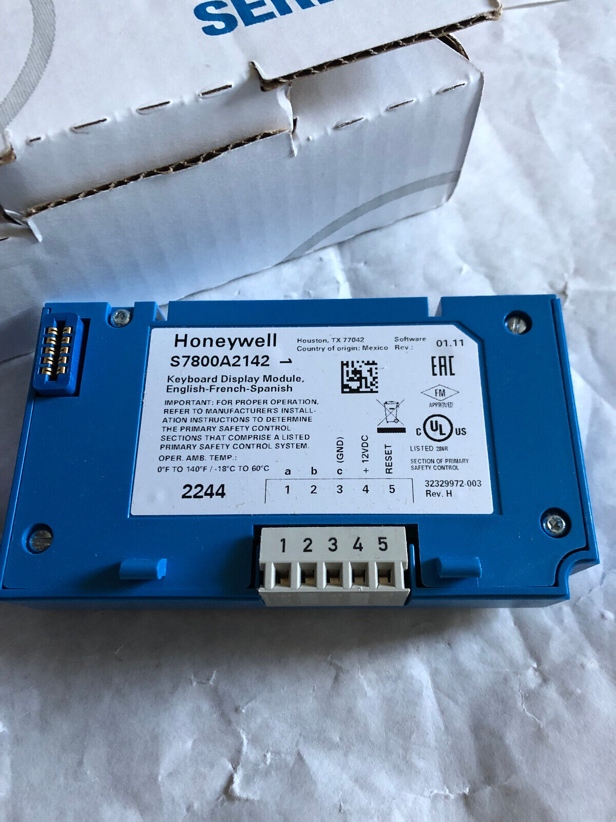 Honeywell S7800 A 2142 Keyboard Display Module English,S7800a 2142,S7800a1001,Sj