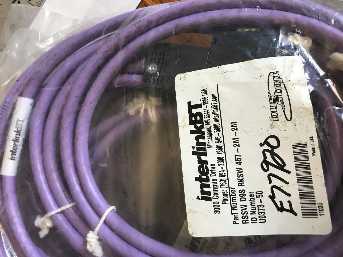 Interlink U0373-50,Bt Rssw D9s Rksw457-2M-2M Profibus Busstop Cable,4601U,Su