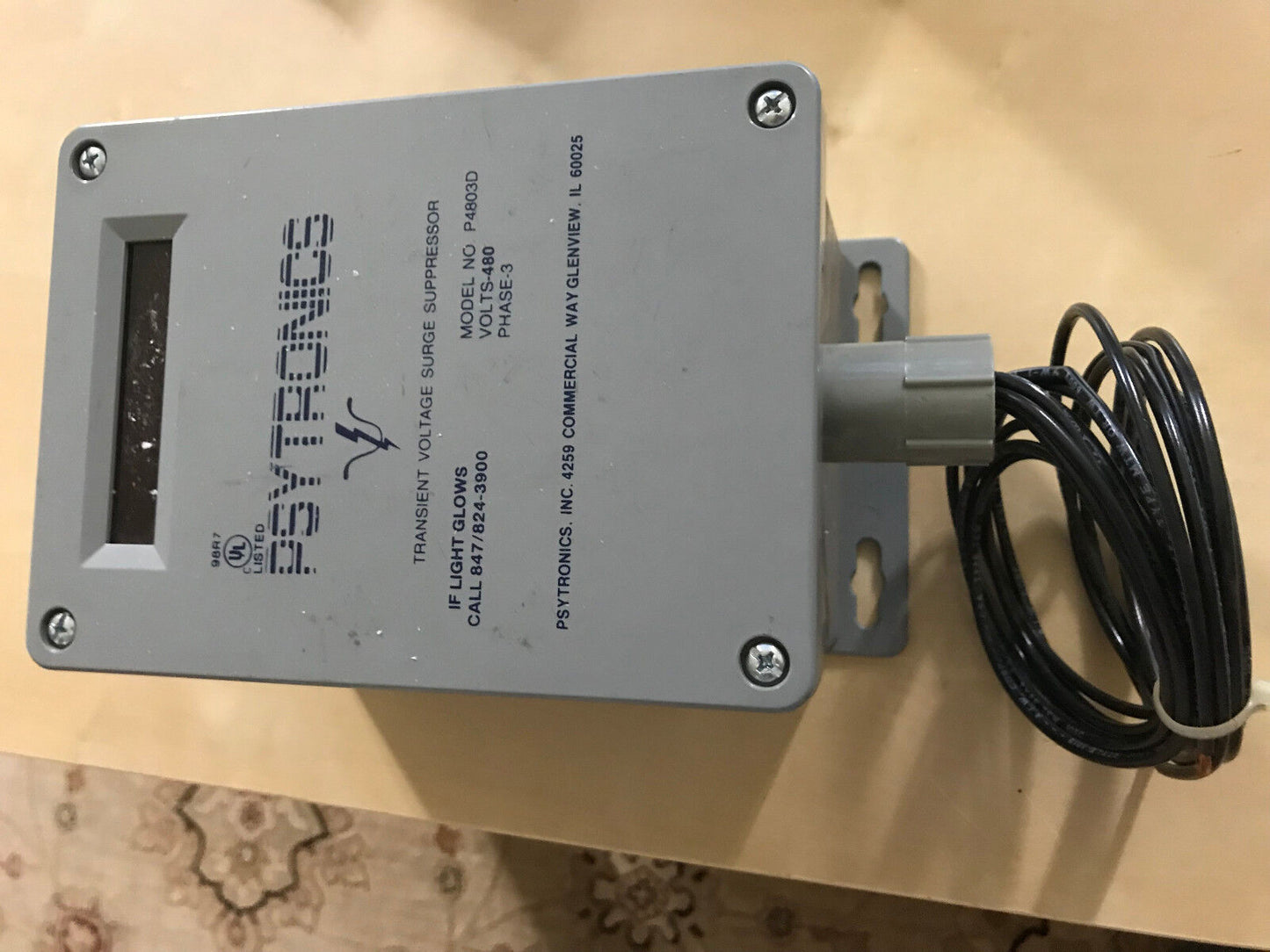 Psytronics P4803d 812-Sp Transient Voltage Surge Suppressor, 480V, 3-Phase,Ay