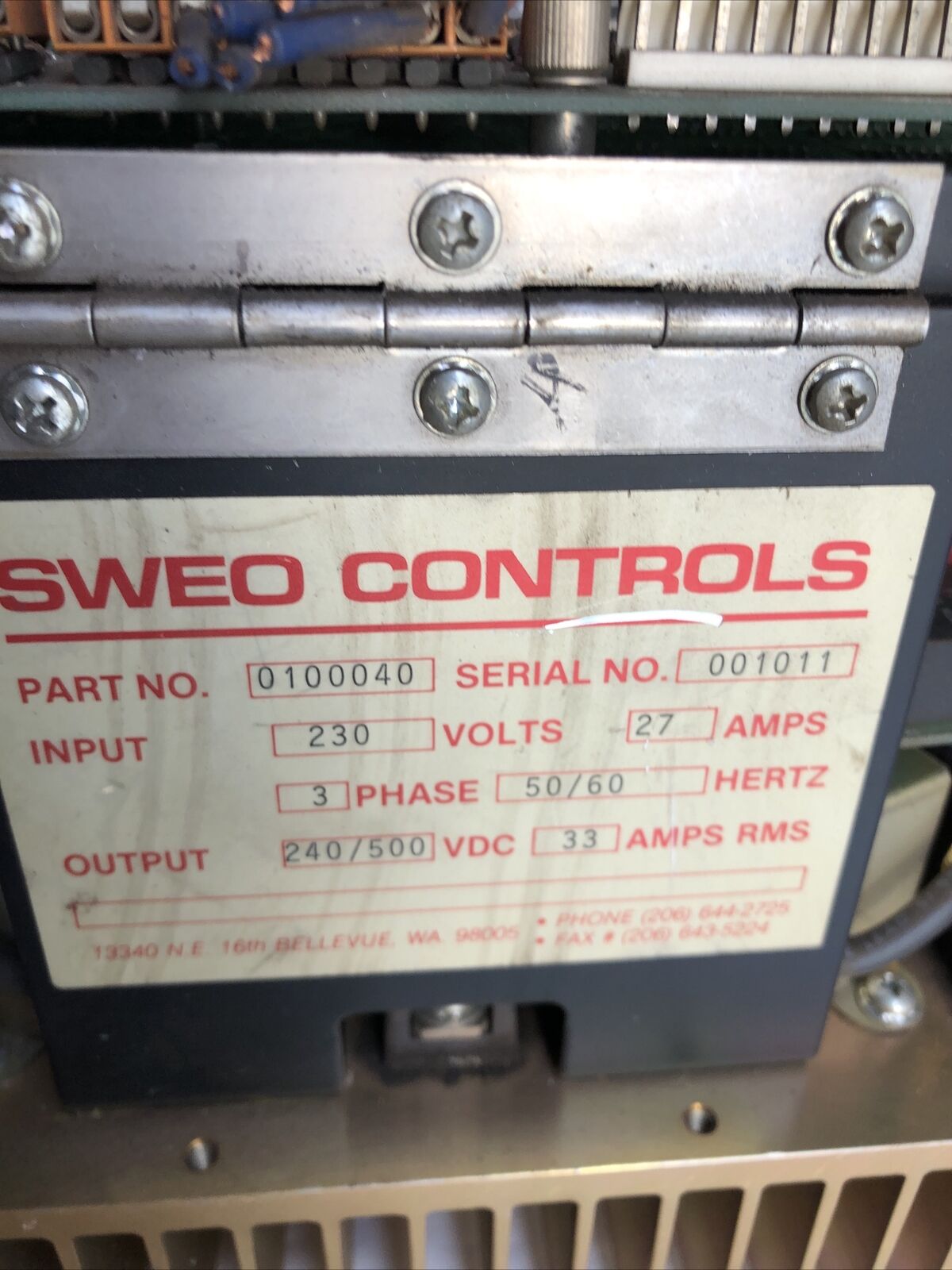 Sweo 0100040,0028067,Sweo Controls Drive,3-Phase,230 V,Fa