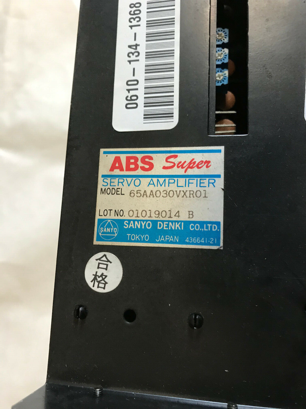 Abs Super 65Aa030vxr01 Servo Drive Amplifier  Lot No  01019008B,65Aa030vxr01,Sc