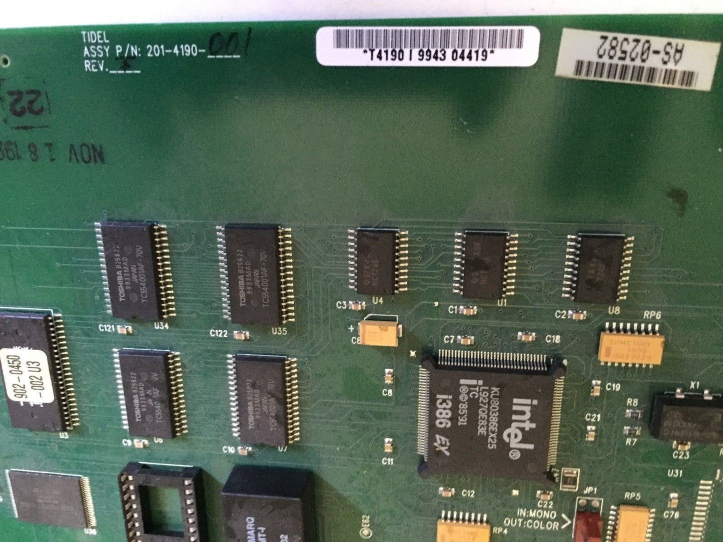 Tidel 201-4190 Systems Pc Board Tidel 201-4190-001,Ea