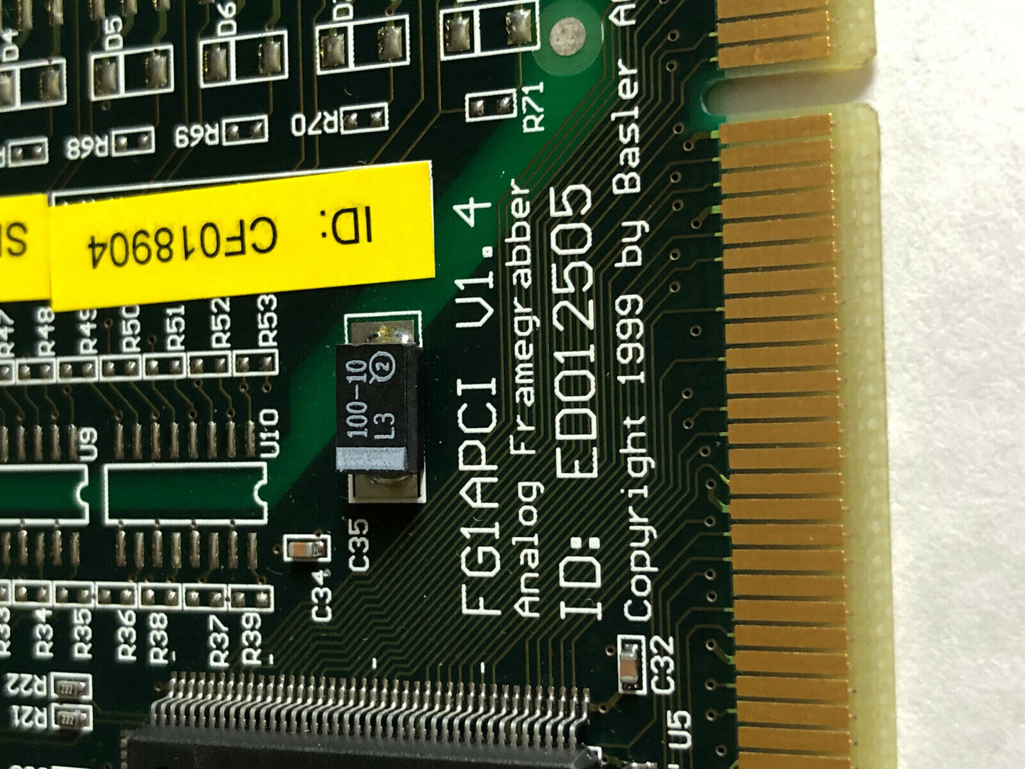 New Basler Fg1apci  V1.4 Analog Frame Grabber Cf018904,Ed012505 Pcb Card,Em