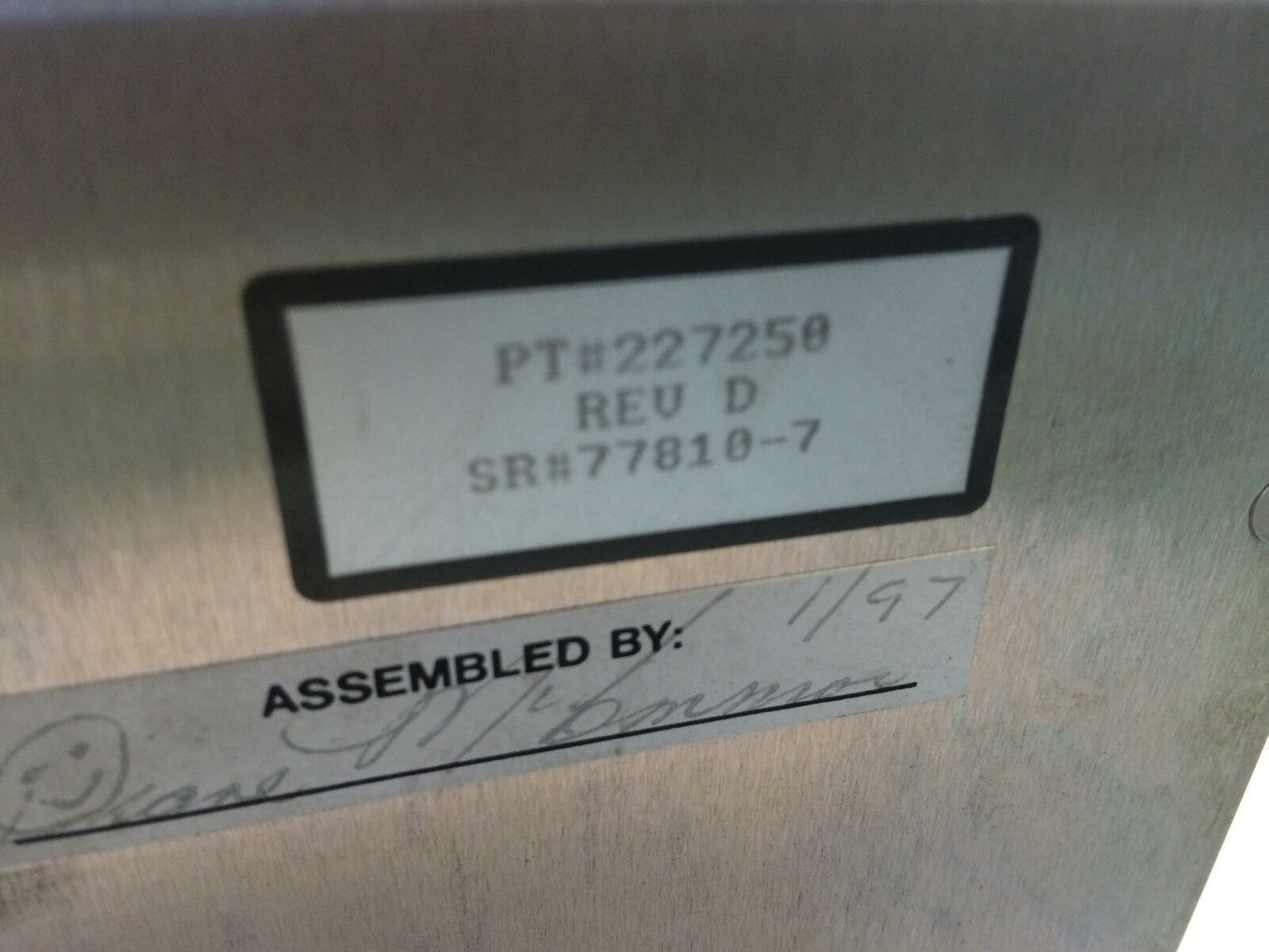 Laser Power Conditioner Pt # 227250 Rev D  Script 75, Maxwell, Tjs,Bn