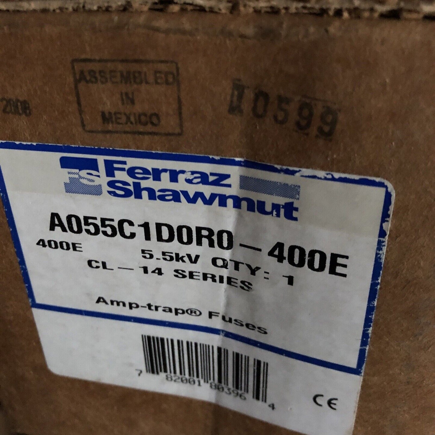 New Ferraz Shawmut A055c1d0r0-400E Cl-14 Fuse, 400E Amp 5.5 Kv,Al