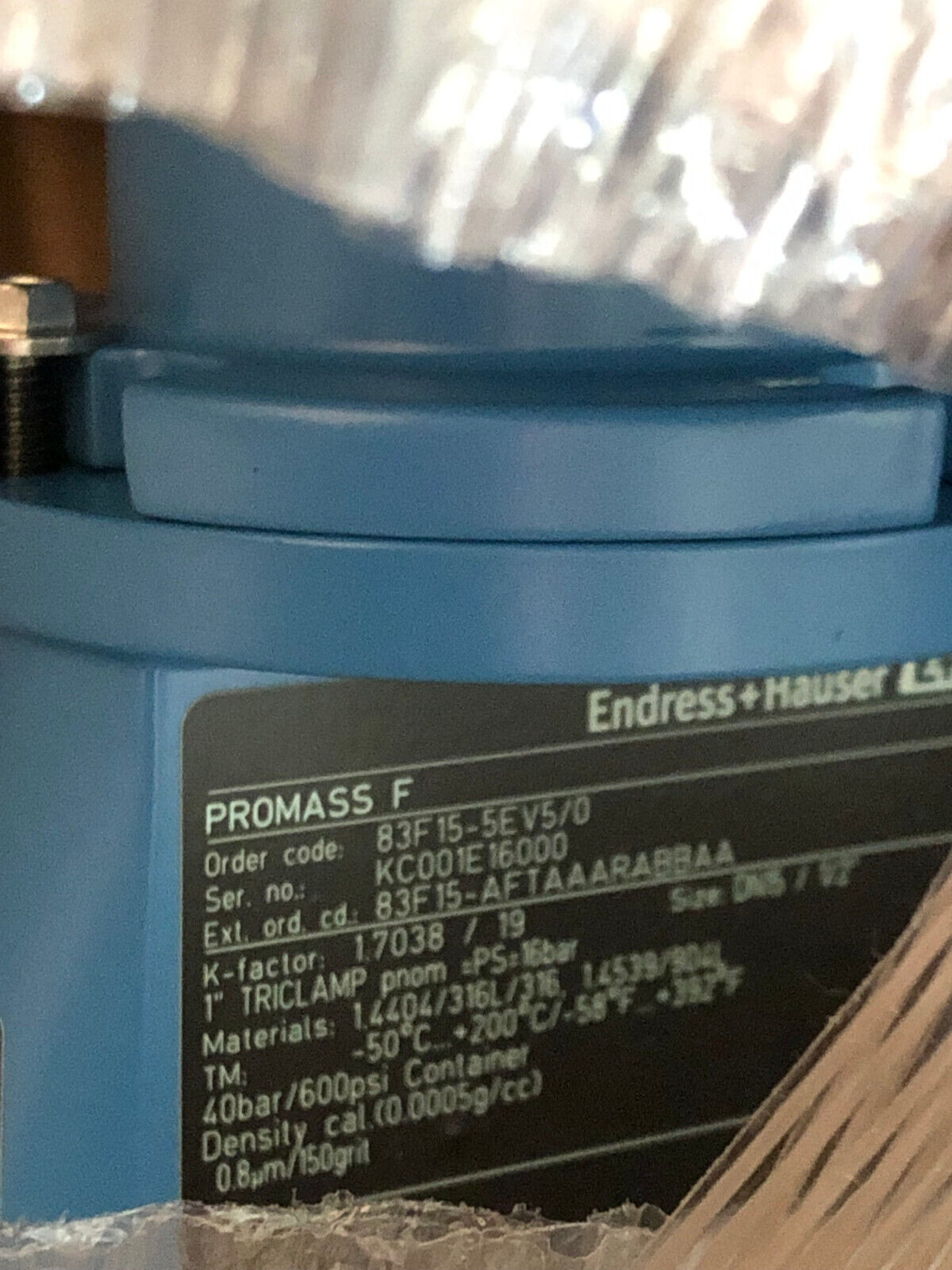 New Endress + Hauser 83F15-5Ev5/0 Promass 83,Promass F,1.7038/19,Dn15 / 1/2",Aq