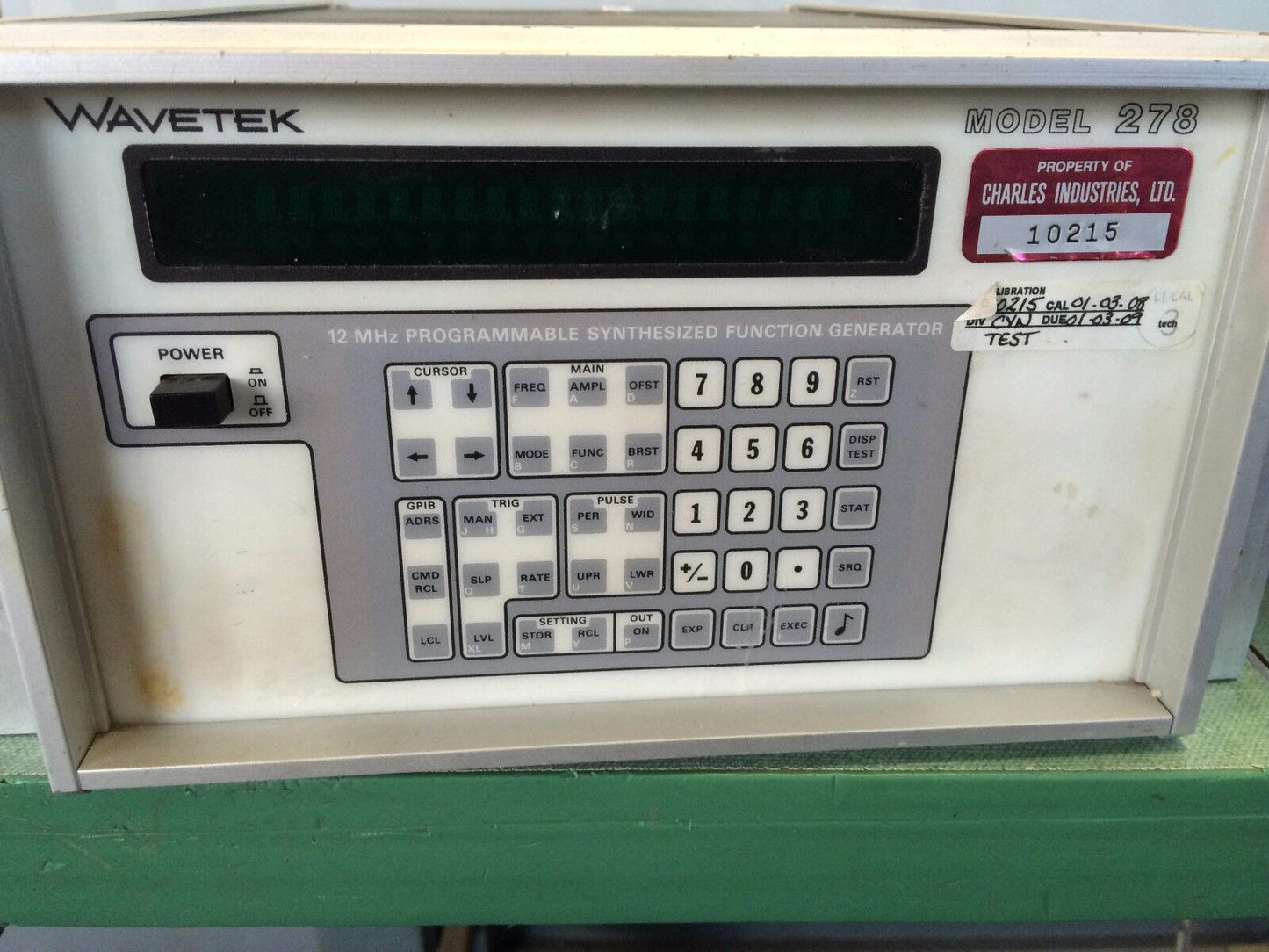 Wavetek 278,278-S-862 Programmable Synthesized Function Generator,Cf