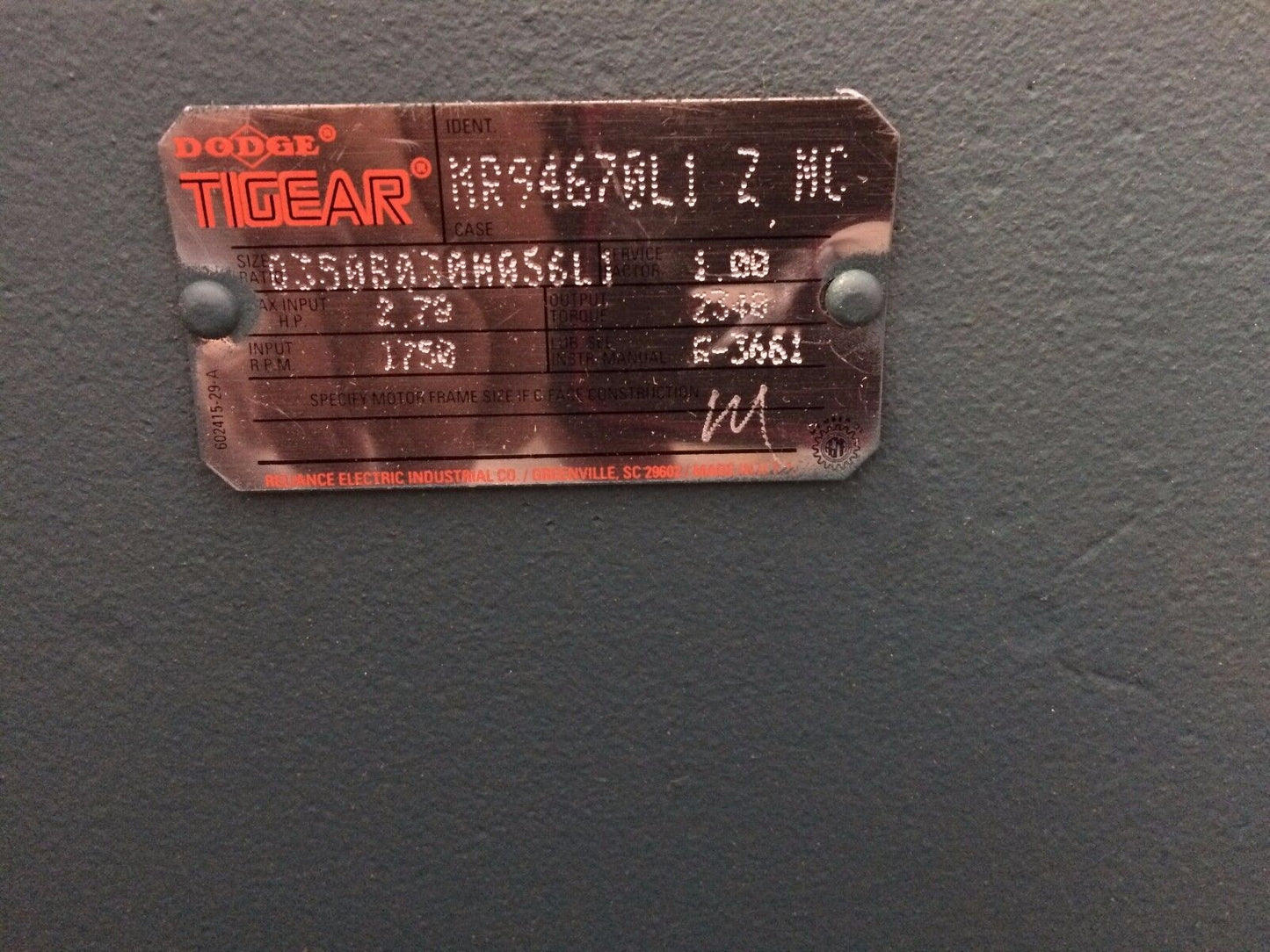 New Dodge Tigear Mr94670l1 Z Mc,03505030 Gear Reducer Q350b030m056l1 Tigear,Ao