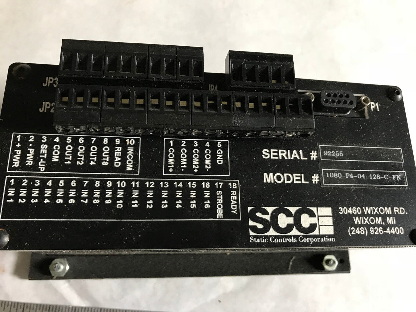 Scc 1080-P4-04-128-C-Fn Static Controls 1080-P4-04-128-C-Fn Terminal Panel,Es