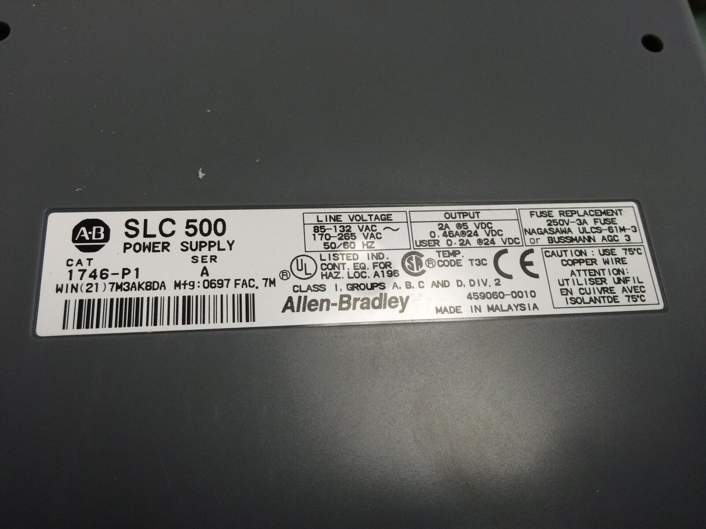 Allen Bradley Slc 500 Plc Rack,1746-A10,1746-Ob8,1746-Iv16,1746-Oa16,Bf