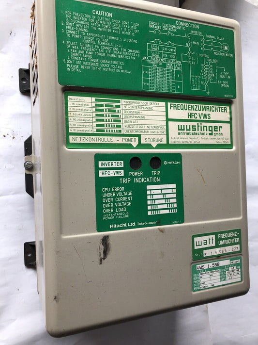 Watt S 1.5Sb1-227,Hfc-Vws Watt,Vws 1.5Sb Ac Drive,1.5 Kwa,240 Vac,Sb
