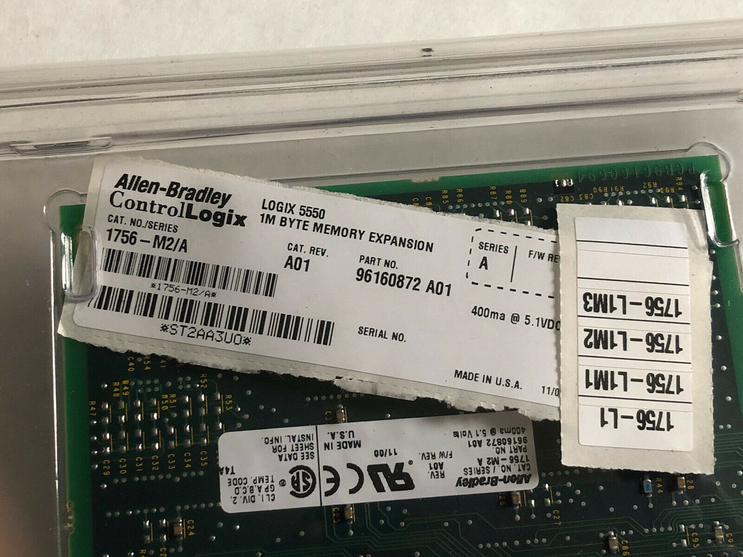 New 1756 M2 A,96160872 Controllogix 1Mbyte Words Memory Module,Eh