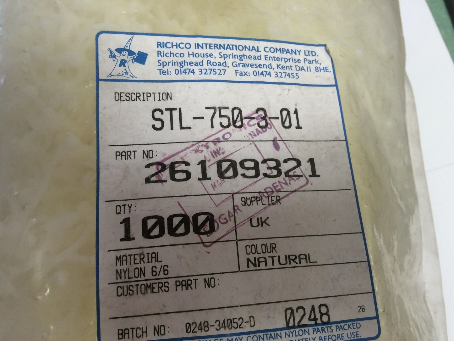 New Richco Standoff Twist Lok 3/16 X 1.45Inch 1000Per Bag Stl-750-3-01,Bz