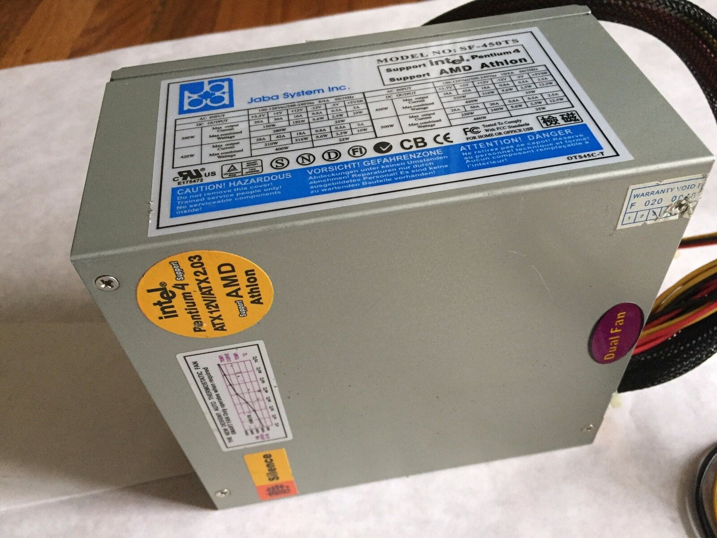 New Jaba System Sf-450Ts Power Supply,Intel Pentium4,Amd Athlon,Bx