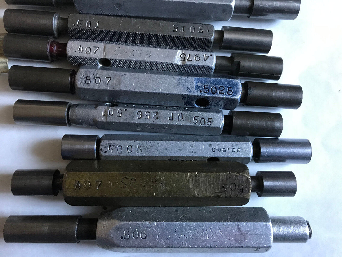 Lot The Pipe Machinery Go No Go Plug Gage .507,.5025,.501,.505,.503,.497,.510,Sa